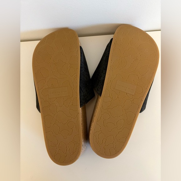 Veronica Beard Dresdyn Suede Cork Platform Slide Sandals in Black, Size 11 - Picture 10 of 11